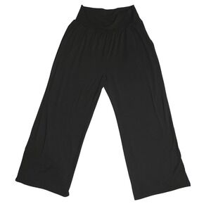UEU Wide Leg High Waisted Yoga Palazzo Lounge Pants Black Pockets Soft Size L